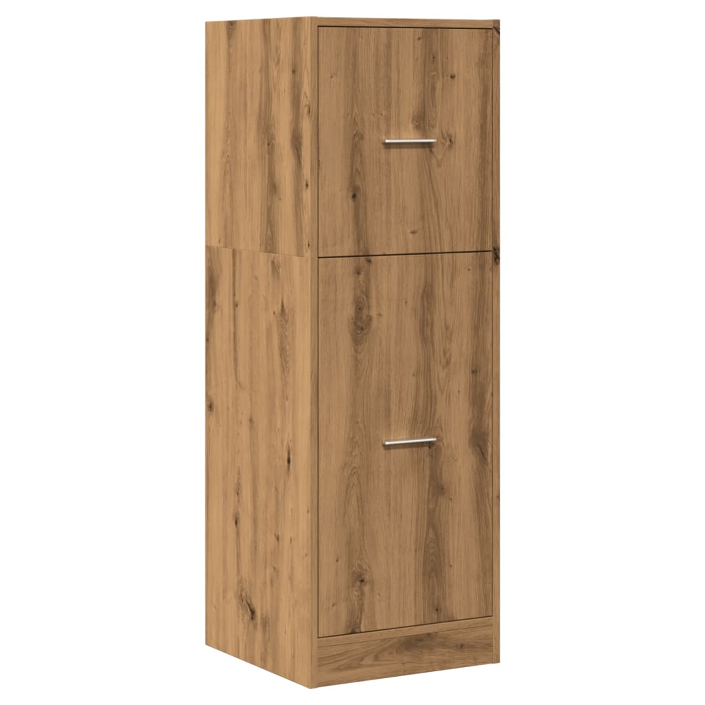 Apothekerskast 40x41x118 cm bewerkt hout artisanaal eikenkleur