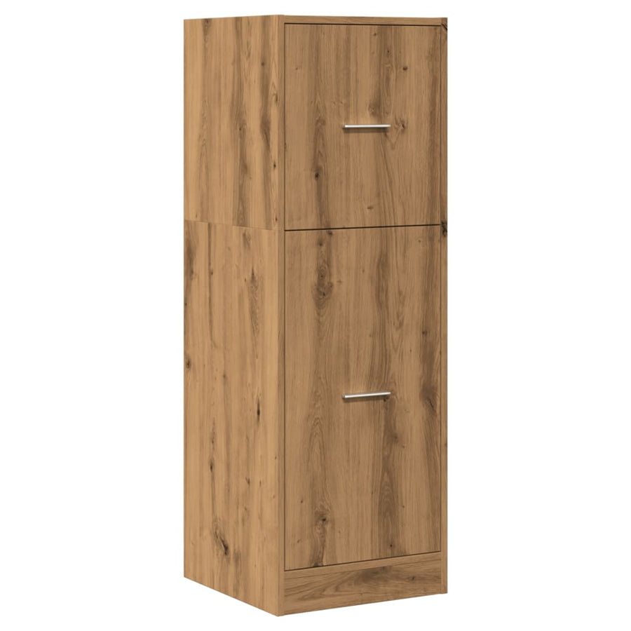 Apothekerskast 40x41x118 cm bewerkt hout artisanaal eikenkleur