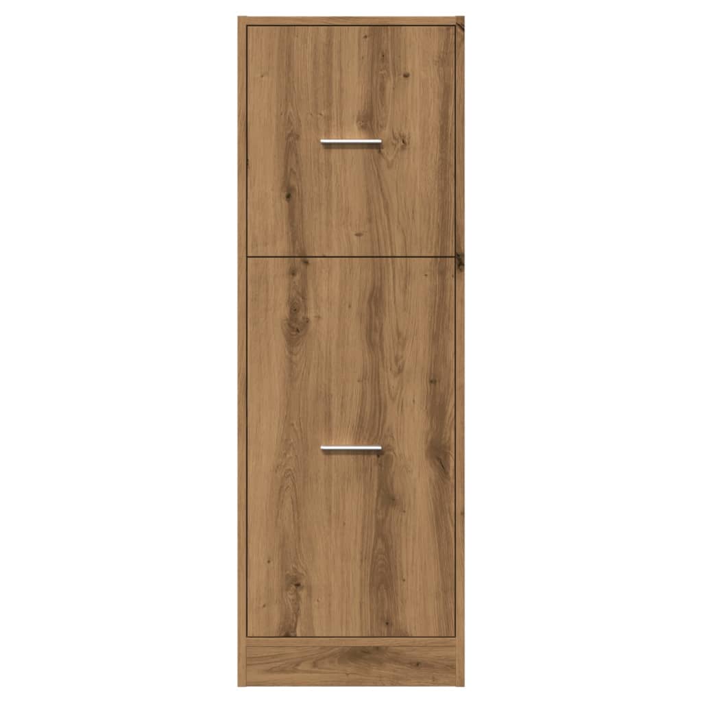 Apothekerskast 40x41x118 cm bewerkt hout artisanaal eikenkleur