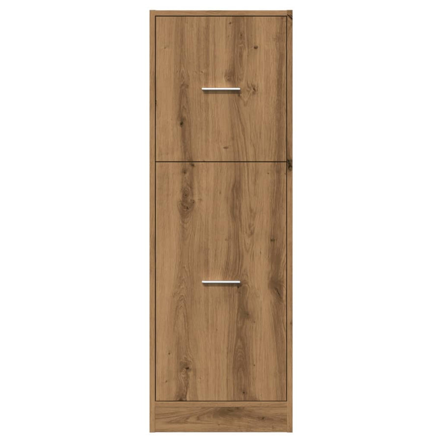 Apothekerskast 40x41x118 cm bewerkt hout artisanaal eikenkleur