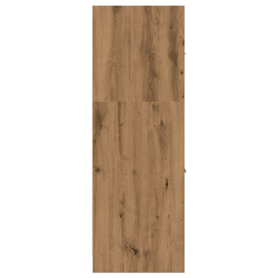 Apothekerskast 40x41x118 cm bewerkt hout artisanaal eikenkleur