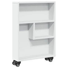 Opbergtrolley smal 48x13x68 cm bewerkt hout wit