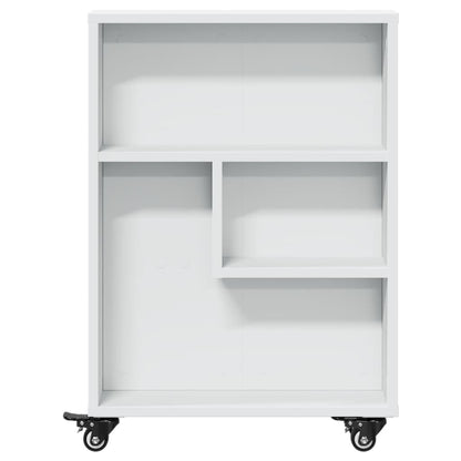 Opbergtrolley smal 48x13x68 cm bewerkt hout wit
