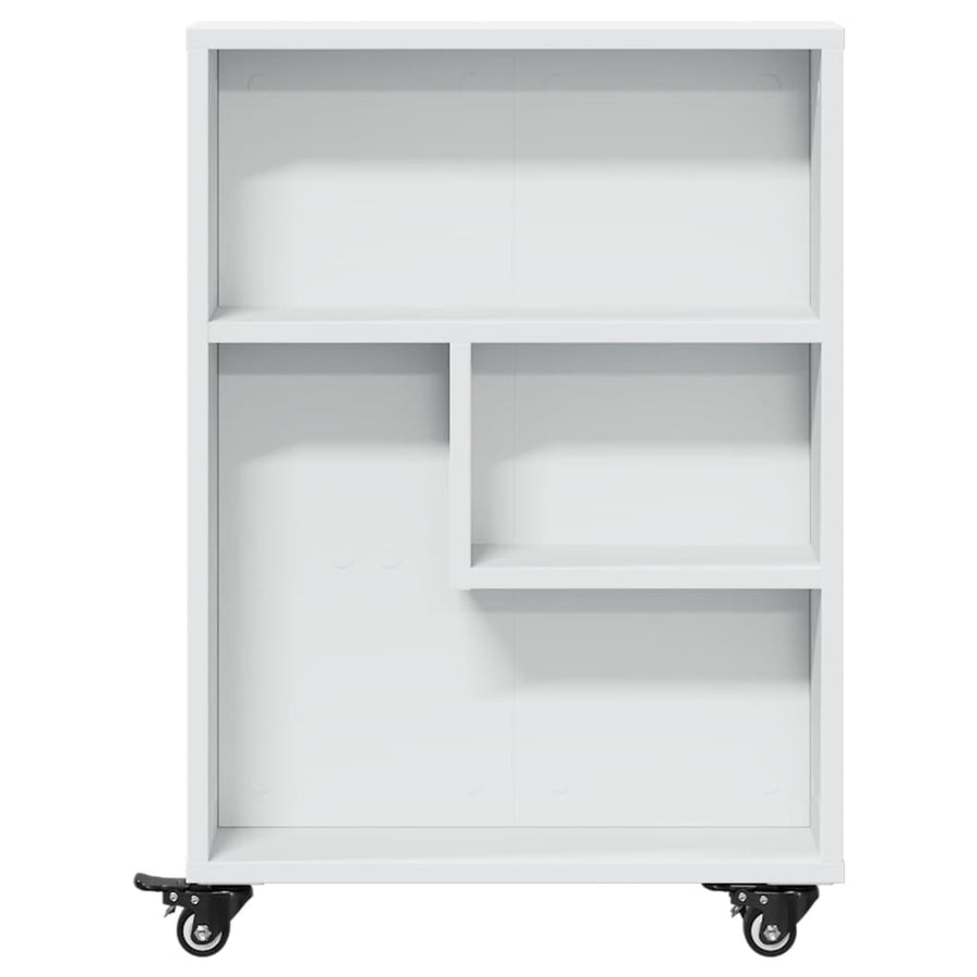 Opbergtrolley smal 48x13x68 cm bewerkt hout wit