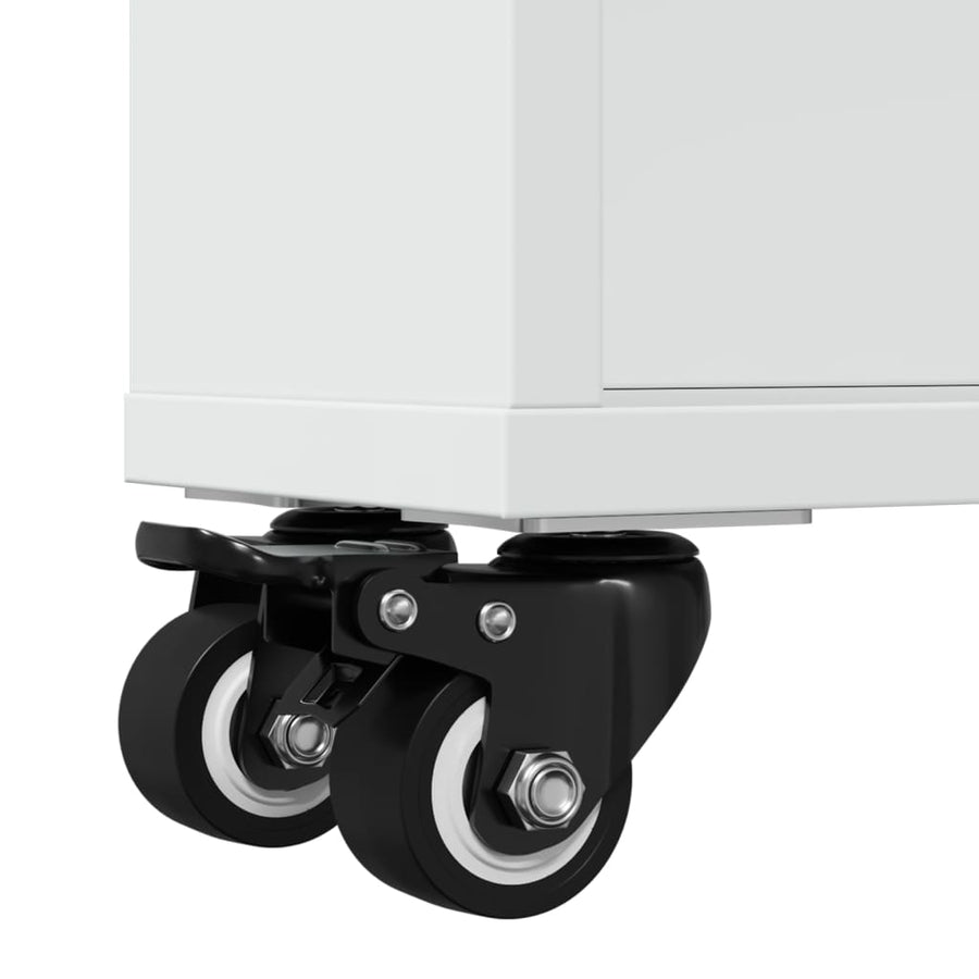 Opbergtrolley smal 48x13x68 cm bewerkt hout wit