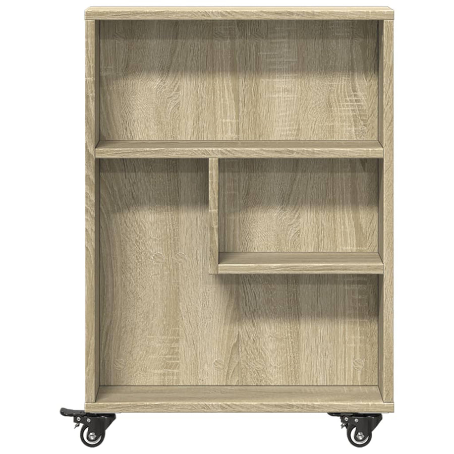 Opbergtrolley smal 48x13x68 cm bewerkt hout sonoma eikenkleurig