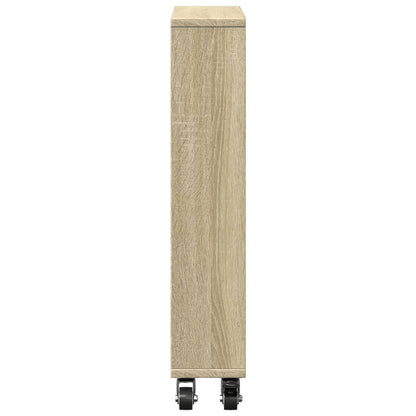 Opbergtrolley smal 48x13x68 cm bewerkt hout sonoma eikenkleurig