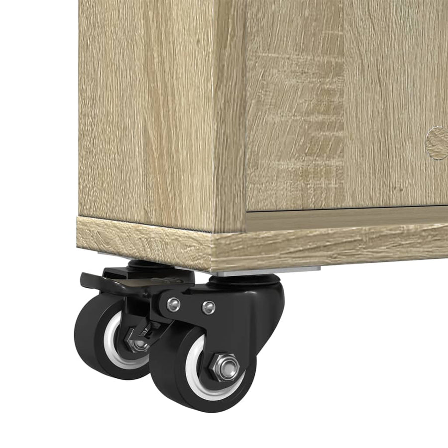 Opbergtrolley smal 48x13x68 cm bewerkt hout sonoma eikenkleurig