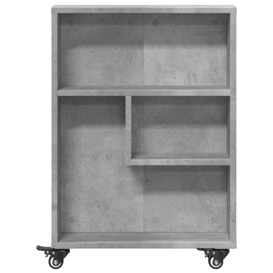 Opbergtrolley smal 48x13x68 cm bewerkt hout betongrijs