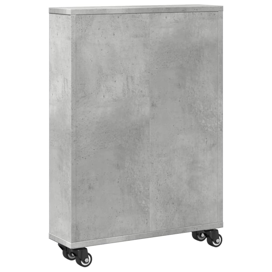 Opbergtrolley smal 48x13x68 cm bewerkt hout betongrijs