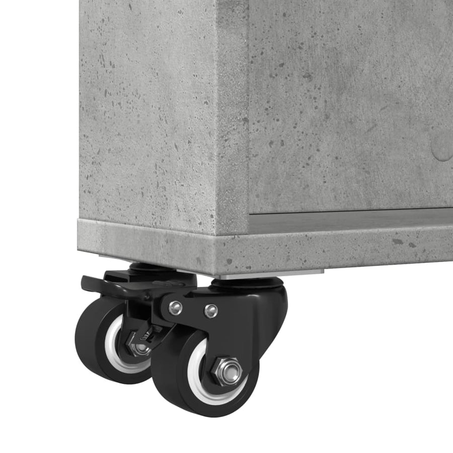 Opbergtrolley smal 48x13x68 cm bewerkt hout betongrijs