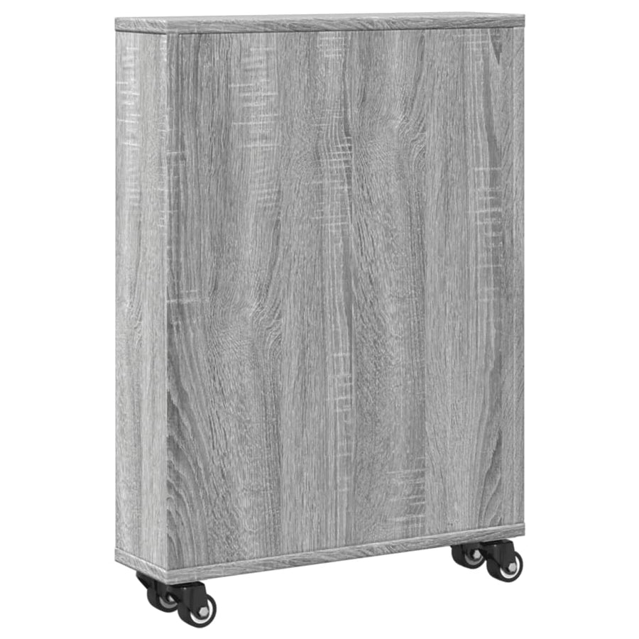 Opbergtrolley smal 48x13x68 cm bewerkt hout grijs sonoma eiken