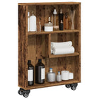 Opbergtrolley smal 48x13x68 cm bewerkt hout