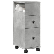 Badkamerkast smal met wielen 23x33x65 cm betongrijs