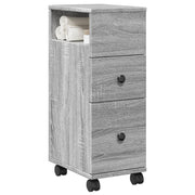 Badkamerkast smal met wielen grijs sonoma eiken 23x33x65 cm