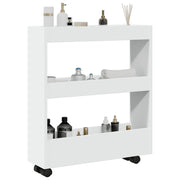 Opbergtrolley 3 laden 60x18x70 cm wit bewerkt hout