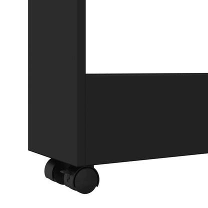 Opbergtrolley smal 3-laags bewerkt hout zwart