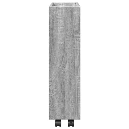 Opbergtrolley smal 3-laags bewerkt hout grijs sonoma eiken