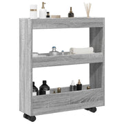 Opbergtrolley smal 3-laags 60x18x70 cm grijs