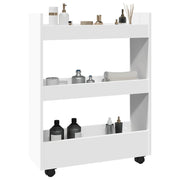 Opbergtrolley 3 laden 60x22x80 cm wit bewerkt hout