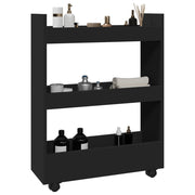 Opbergtrolley smal 3-laags 60x22x80 cm zwart