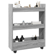 Opbergtrolley smal 60x22x80 cm bewerkt hout grijs
