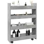 Opbergtrolley smal 4-laags 60x20x82 cm betongrijs