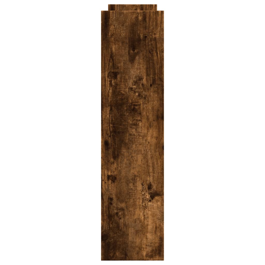 Opbergtrolley smal 4-laags bewerkt hout gerookt eikenkleurig