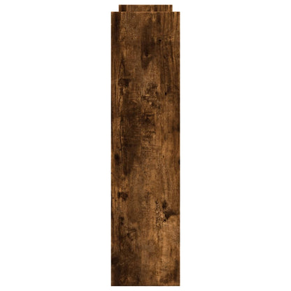 Opbergtrolley smal 4-laags bewerkt hout gerookt eikenkleurig