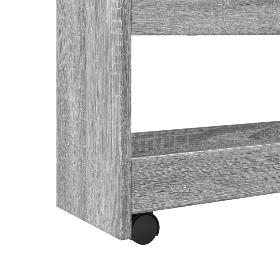 Opbergtrolley smal 4-laags bewerkt hout grijs sonoma eiken