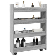 Opbergtrolley smal 4-laags 60x20x82 cm bewerkt hout grijs