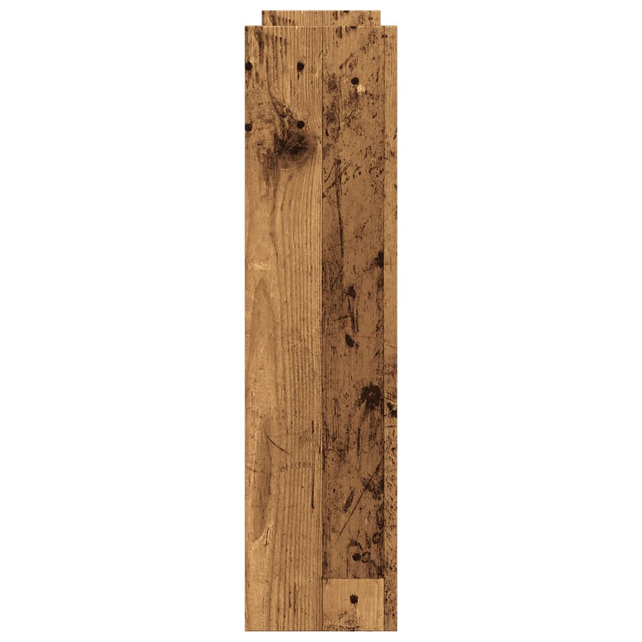 Opbergtrolley smal 4-laags bewerkt hout oud houtkleurig