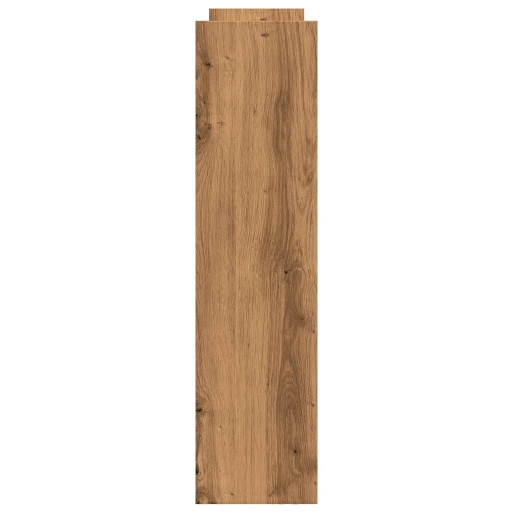 Opbergtrolley smal 4-laags bewerkt hout artisanaal eikenkleurig