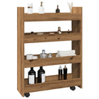 Opbergtrolley smal 4-laags 60x20x82 cm eikenkleurig