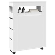 Badkamerkast smal 65x23x90 cm wit bewerkt hout
