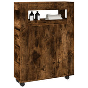 Badkamerkast 65x23x90 cm bewerkt hout gerookt eiken