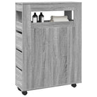 Badkamerkast smal 65x23x90 cm bewerkt hout grijs