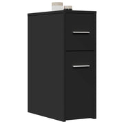 Badkamerkast smal 22x44x61,5 cm zwart bewerkt hout