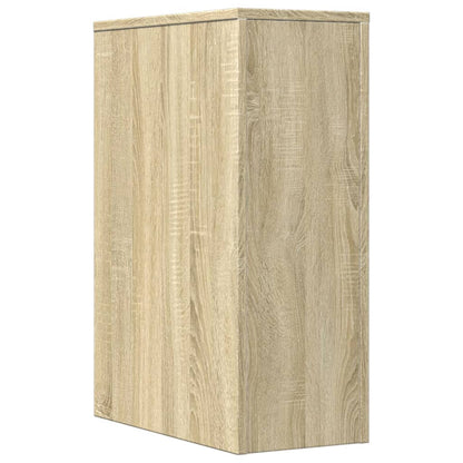 Badkamerkast smal met wielen bewerkt hout sonoma eikenkleurig