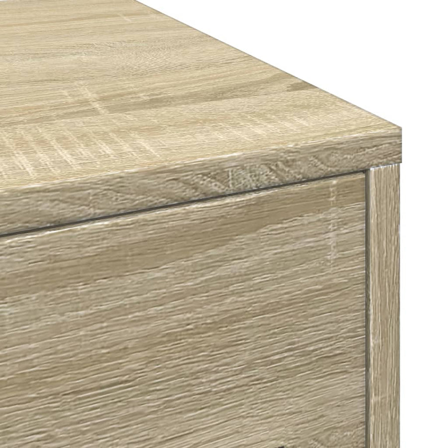 Badkamerkast smal met wielen bewerkt hout sonoma eikenkleurig