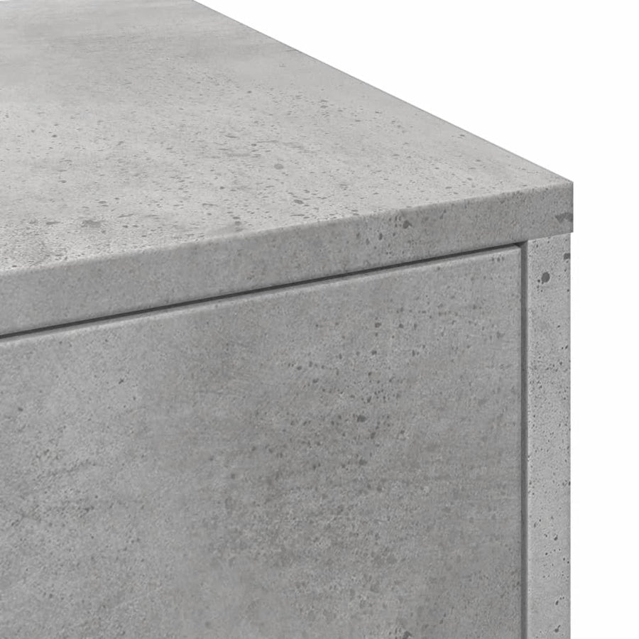 Badkamerkast smal met wielen bewerkt hout betongrijs