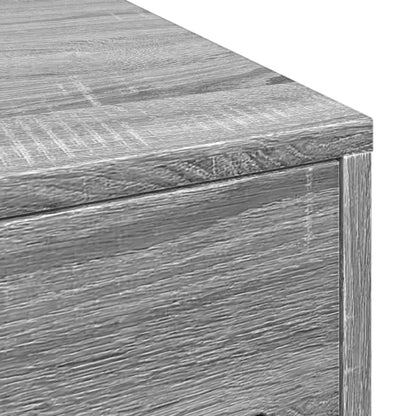 Badkamerkast smal met wielen bewerkt hout grijs sonoma eiken