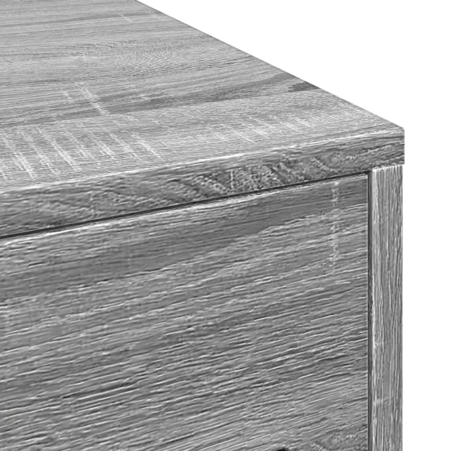 Badkamerkast smal met wielen bewerkt hout grijs sonoma eiken