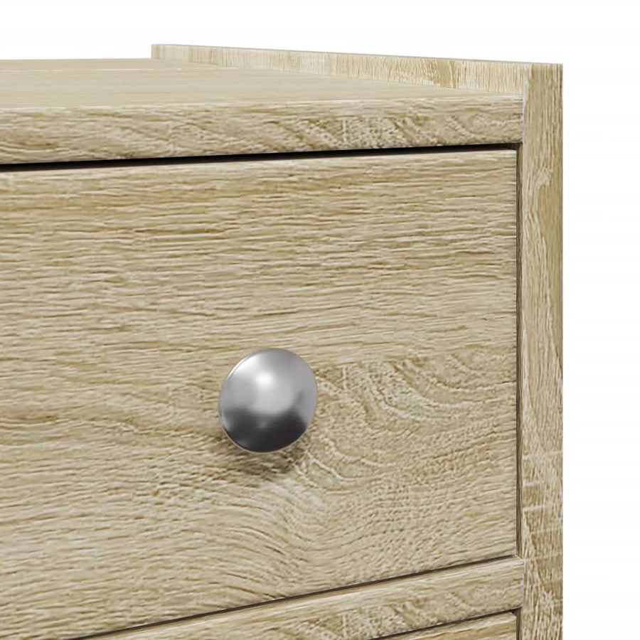 Badkamerkast smal met wielen bewerkt hout sonoma eikenkleurig