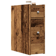 Badkamerkast smal 21,5x50x60 cm bewerkt hout oud houtkleurig