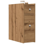 Badkamerkast smal 21.5x50x60 cm bewerkt hout eikenkleur