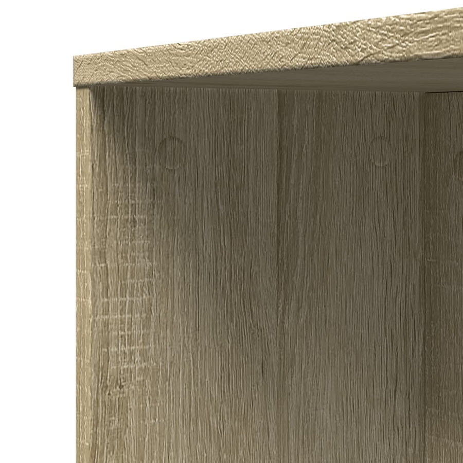 Badkamerkast smal met wielen bewerkt hout sonoma eikenkleurig