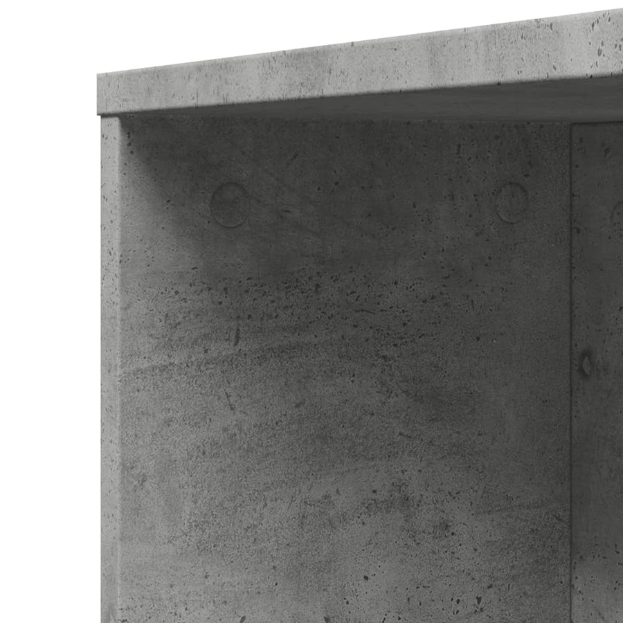 Badkamerkast smal met wielen bewerkt hout betongrijs
