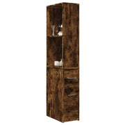 Badkamerkast smal 22x41x135 cm gerookt eiken