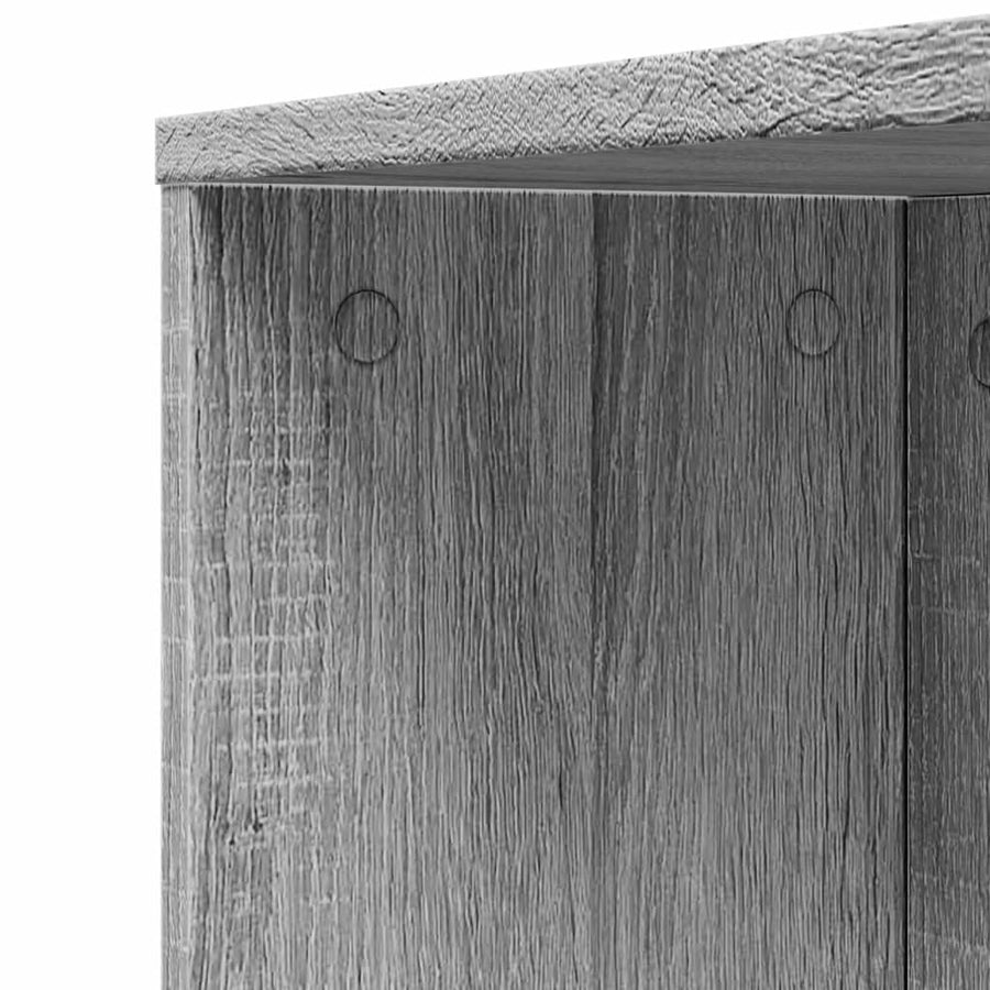 Badkamerkast smal met wielen bewerkt hout grijs sonoma eiken